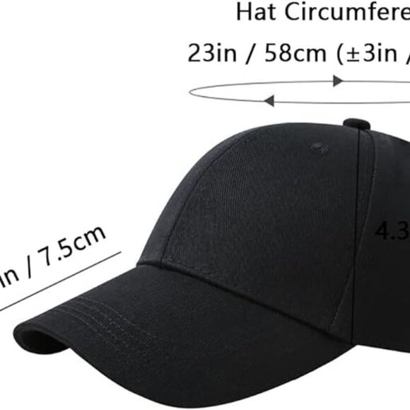 Top Level Baseball Cap Men Women - Classic Adjustable Plain Hat（Black） - Picture 6 of 7
